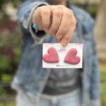 Σκουλαρίκια πολυμερικός πηλός μπρονζέ καρδιά