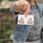 Σκουλαρίκια πολυμερικός πηλός animal print καρδιά